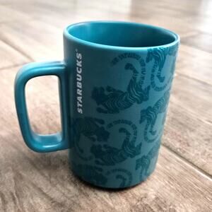 Starbucks Sumatra Tiger Blue Ceramic Coffee Mug‎ 12 oz Pre-Owned Excellent